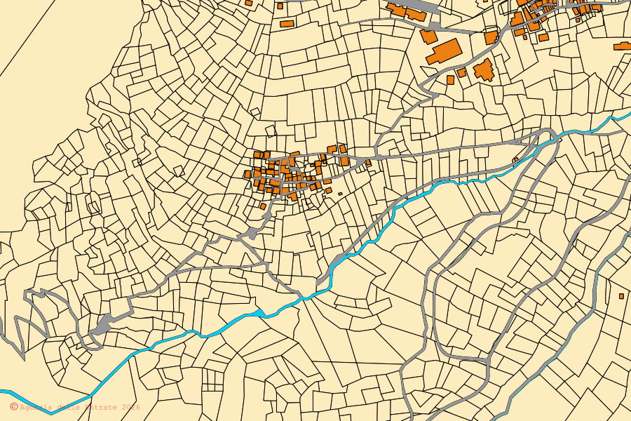 Mappa catastale del centro di Chamois: particelle e fabbricati, cartografia Agenzia delle Entrate