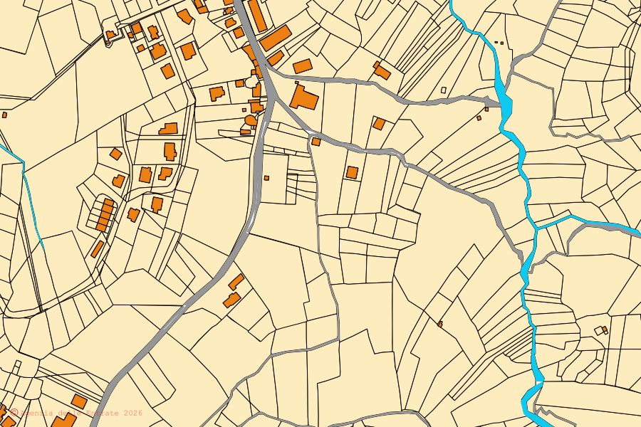 Mappa catastale del centro di Chianche: particelle e fabbricati, cartografia Agenzia delle Entrate