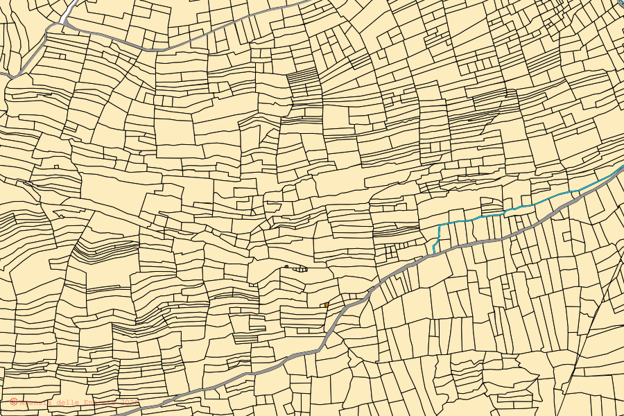 Mappa catastale del centro di Chianocco: particelle e fabbricati, cartografia Agenzia delle Entrate