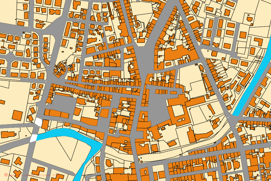 Mappa catastale del centro di Chiaravalle: particelle e fabbricati, cartografia Agenzia delle Entrate