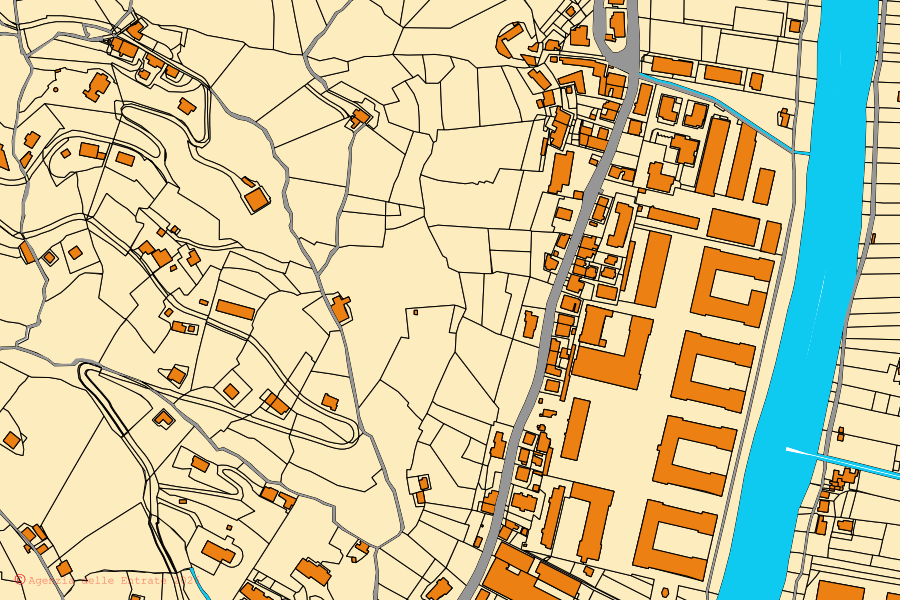 Mappa catastale del centro di Chiavari: particelle e fabbricati, cartografia Agenzia delle Entrate
