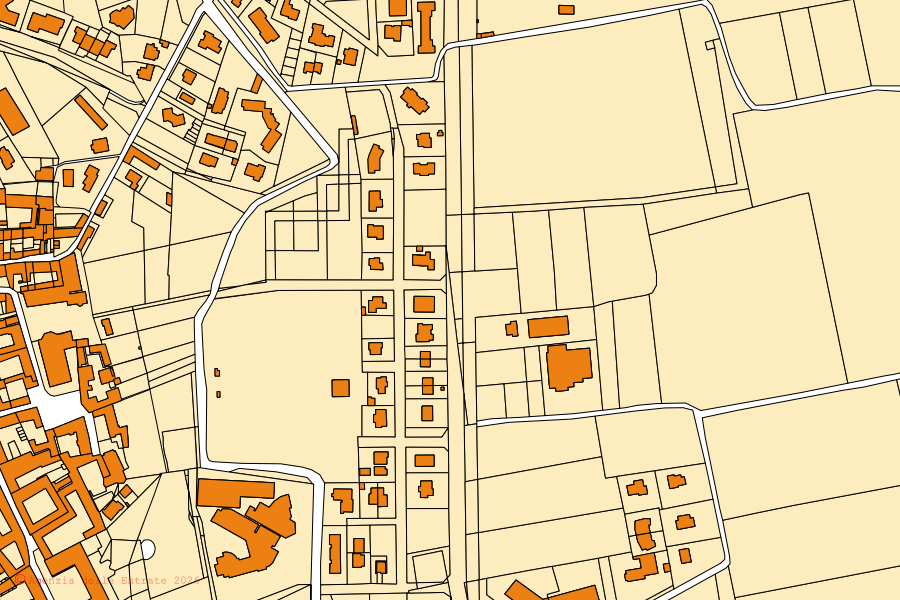Mappa catastale del centro di Chignolo d'Isola: particelle e fabbricati, cartografia Agenzia delle Entrate
