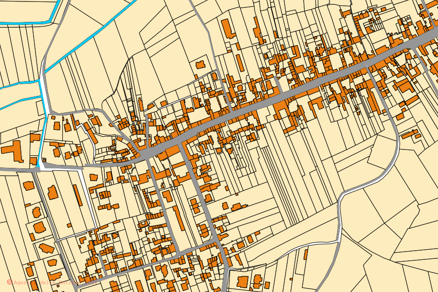 Mappa catastale del centro di Chignolo Po: particelle e fabbricati, cartografia Agenzia delle Entrate