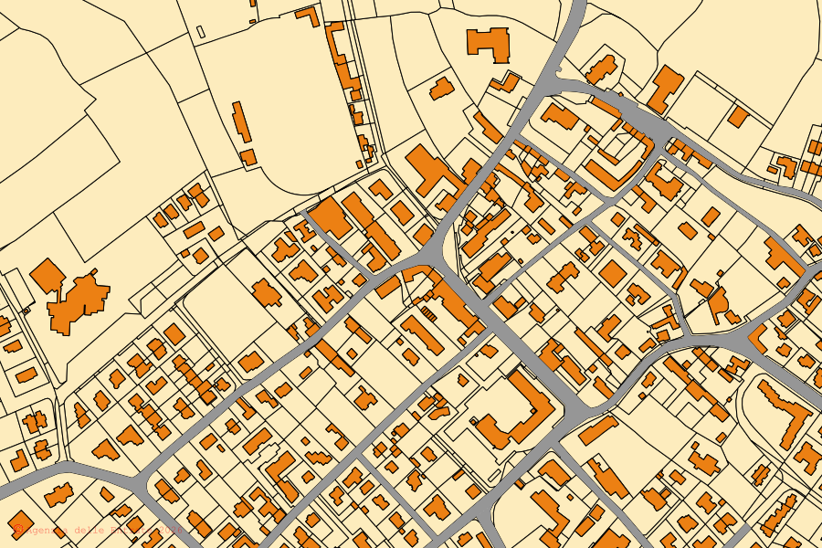 Mappa catastale del centro di Chions: particelle e fabbricati, cartografia Agenzia delle Entrate