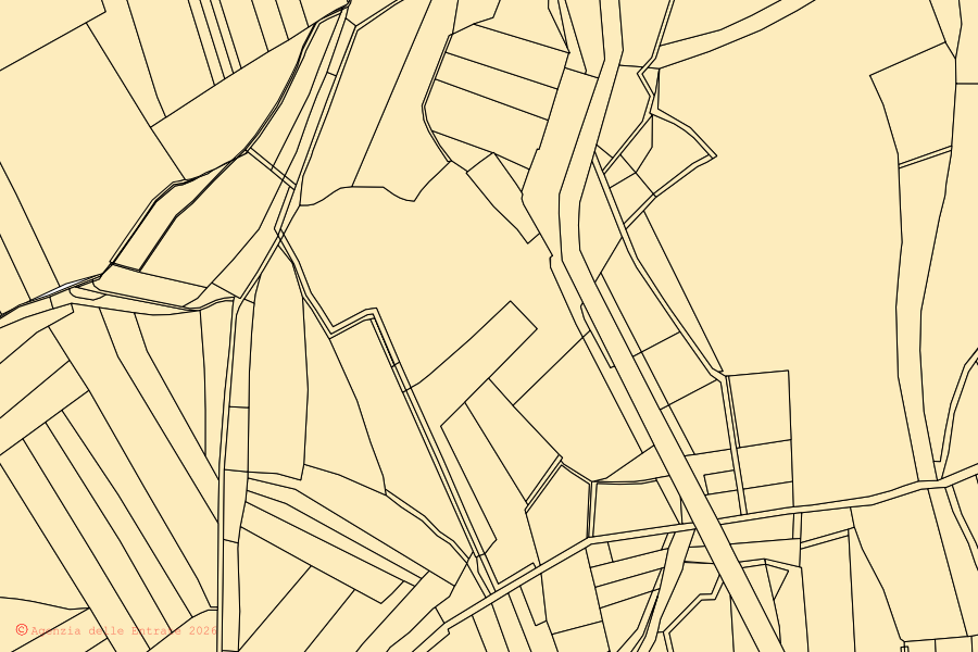 Mappa catastale del centro di Chiopris-Viscone: particelle e fabbricati, cartografia Agenzia delle Entrate