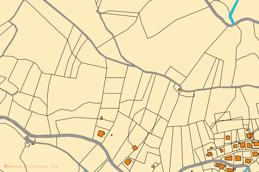 Mappa catastale del centro di Cicerale: particelle e fabbricati, cartografia Agenzia delle Entrate
