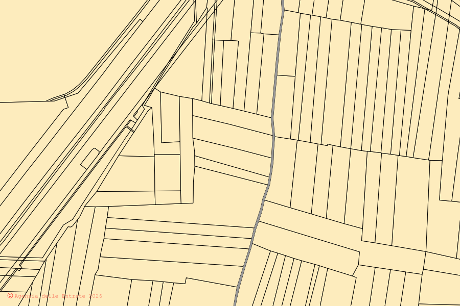 Mappa catastale del centro di Cigliano: particelle e fabbricati, cartografia Agenzia delle Entrate