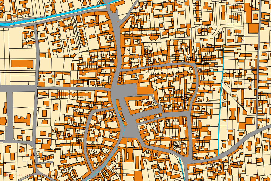 Mappa catastale del centro di Cilavegna: particelle e fabbricati, cartografia Agenzia delle Entrate