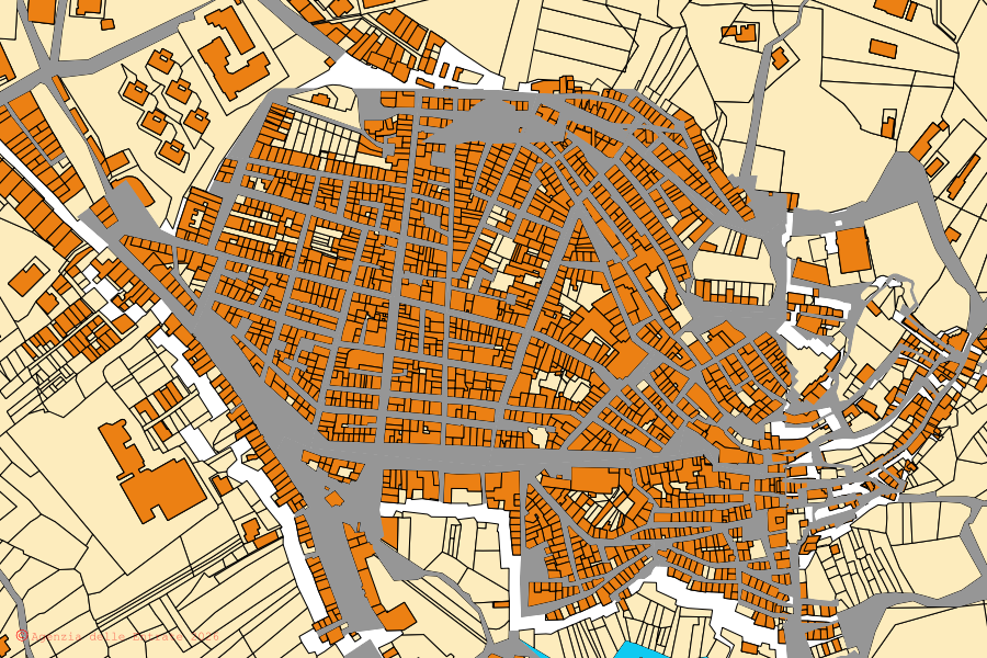 Mappa catastale del centro di Ciminna: particelle e fabbricati, cartografia Agenzia delle Entrate
