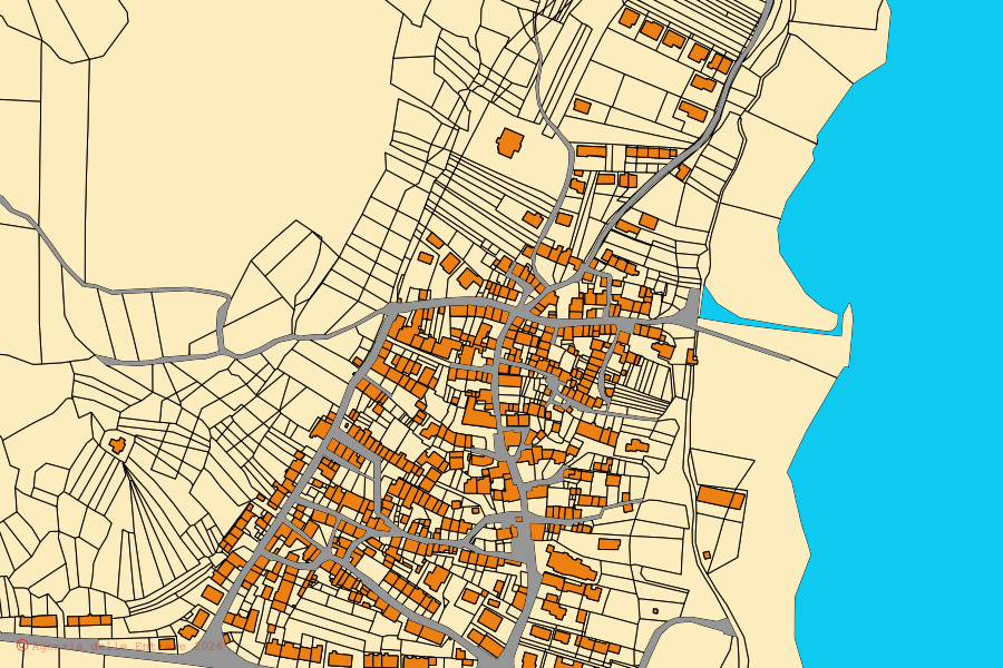 Mappa catastale del centro di Cimolais: particelle e fabbricati, cartografia Agenzia delle Entrate