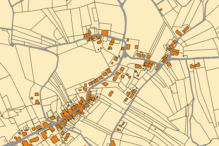 Mappa catastale del centro di Cingoli: particelle e fabbricati, cartografia Agenzia delle Entrate