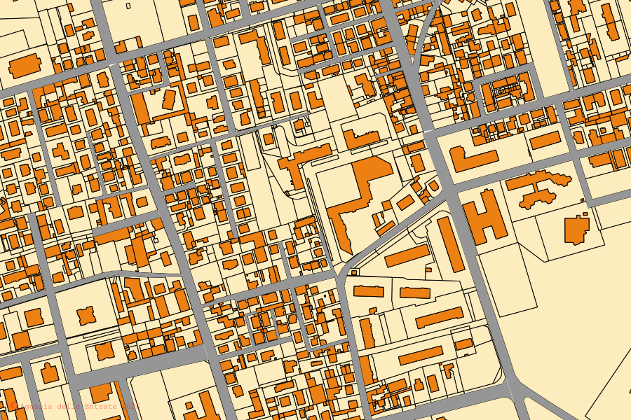 Mappa catastale del centro di Cinisello Balsamo: particelle e fabbricati, cartografia Agenzia delle Entrate