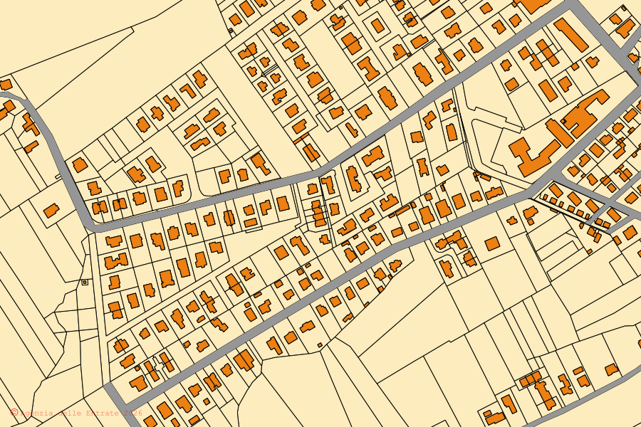 Mappa catastale del centro di Cinto Caomaggiore: particelle e fabbricati, cartografia Agenzia delle Entrate