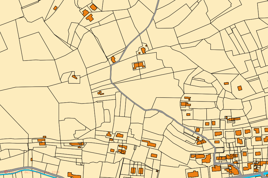 Mappa catastale del centro di Cinto Euganeo: particelle e fabbricati, cartografia Agenzia delle Entrate