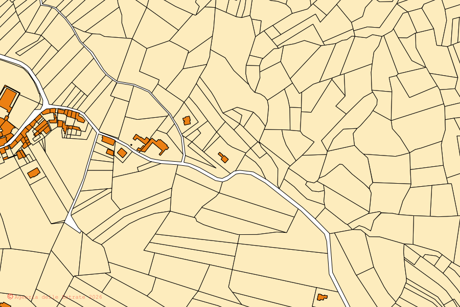 Mappa catastale del centro di Cinzano: particelle e fabbricati, cartografia Agenzia delle Entrate