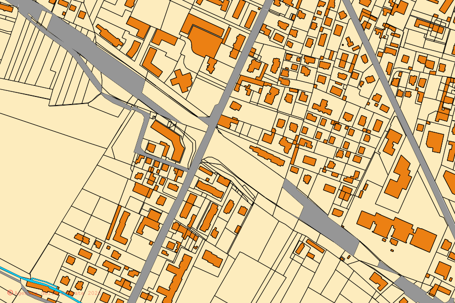 Mappa catastale del centro di Ciriè: particelle e fabbricati, cartografia Agenzia delle Entrate
