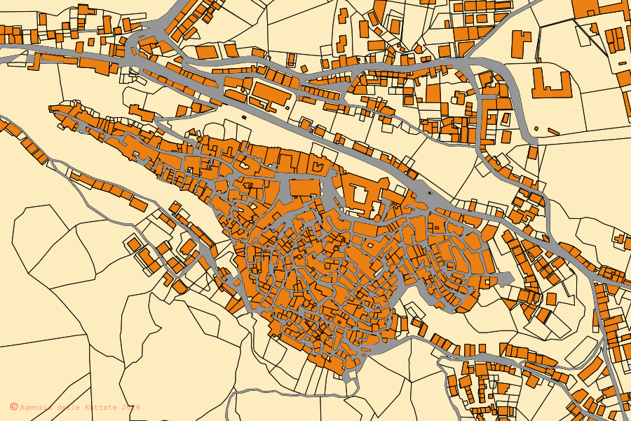 Mappa catastale del centro di Cirò: particelle e fabbricati, cartografia Agenzia delle Entrate