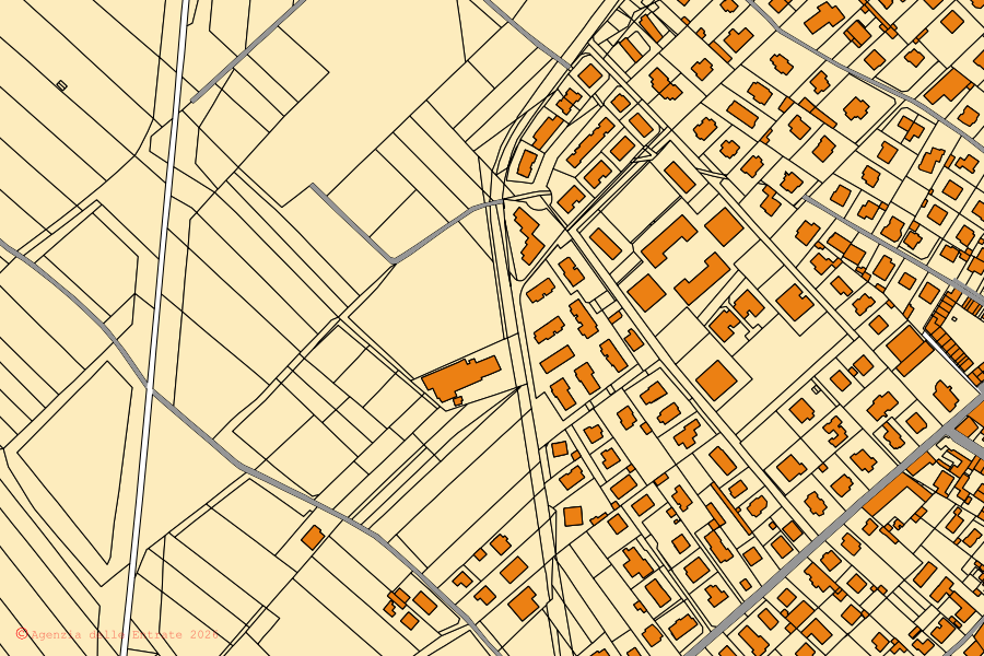 Mappa catastale del centro di Cislago: particelle e fabbricati, cartografia Agenzia delle Entrate