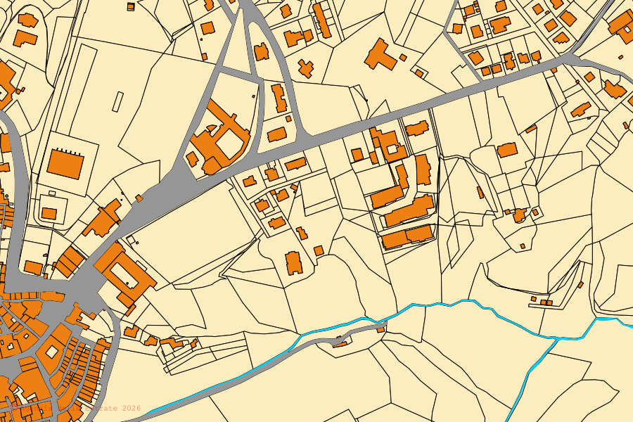 Mappa catastale del centro di Città della Pieve: particelle e fabbricati, cartografia Agenzia delle Entrate