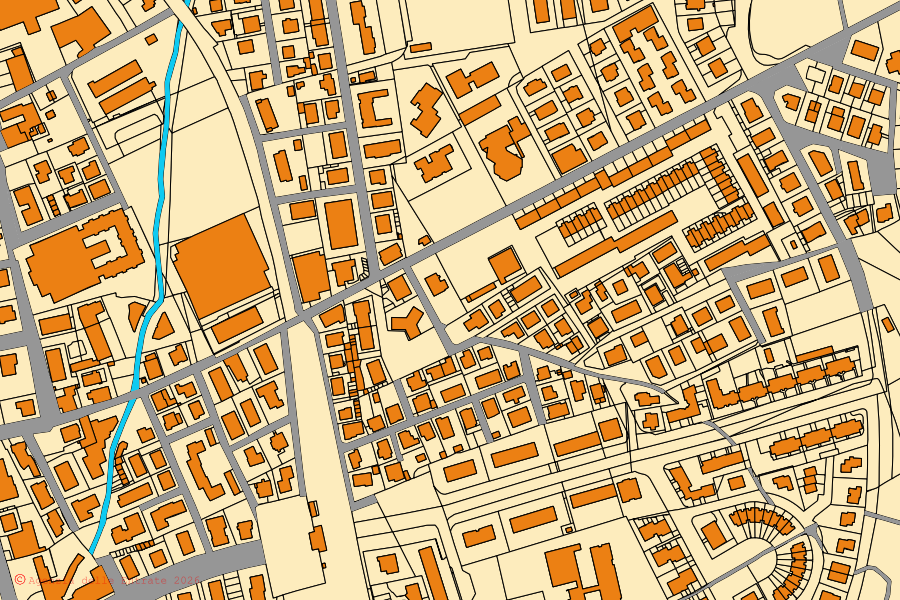 Mappa catastale del centro di Città di Castello: particelle e fabbricati, cartografia Agenzia delle Entrate