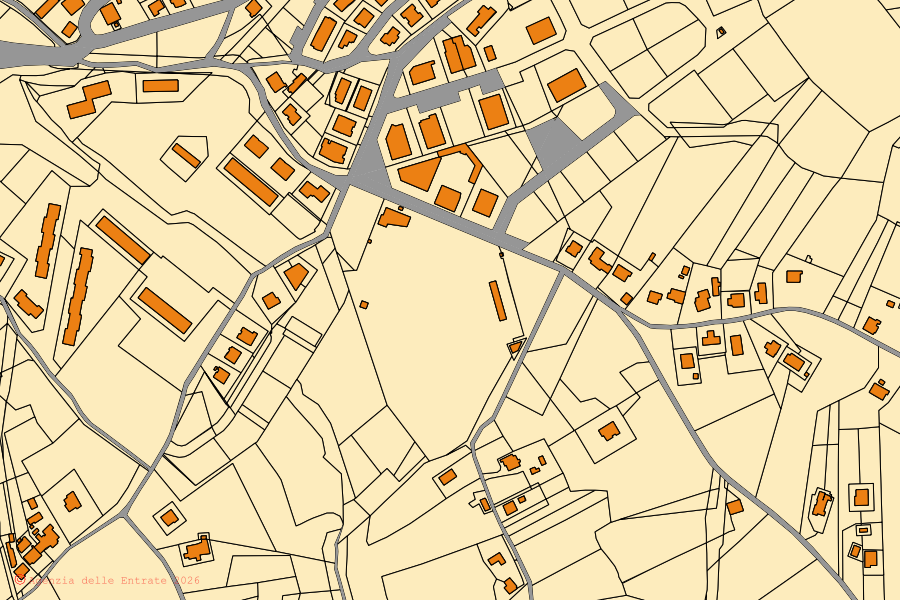 Mappa catastale del centro di Città Sant'Angelo: particelle e fabbricati, cartografia Agenzia delle Entrate