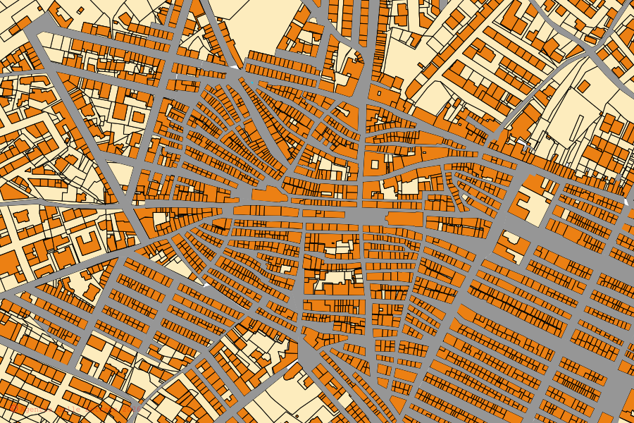 Mappa catastale del centro di Cittanova: particelle e fabbricati, cartografia Agenzia delle Entrate