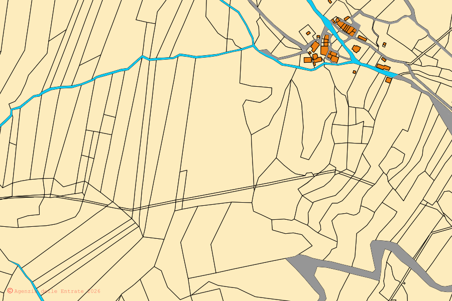 Mappa catastale del centro di Cittareale: particelle e fabbricati, cartografia Agenzia delle Entrate