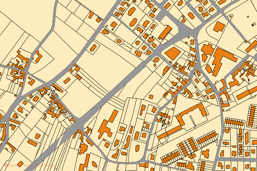 Mappa catastale del centro di Cividale del Friuli: particelle e fabbricati, cartografia Agenzia delle Entrate