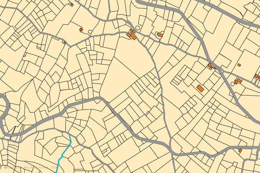 Mappa catastale del centro di Civita d'Antino: particelle e fabbricati, cartografia Agenzia delle Entrate
