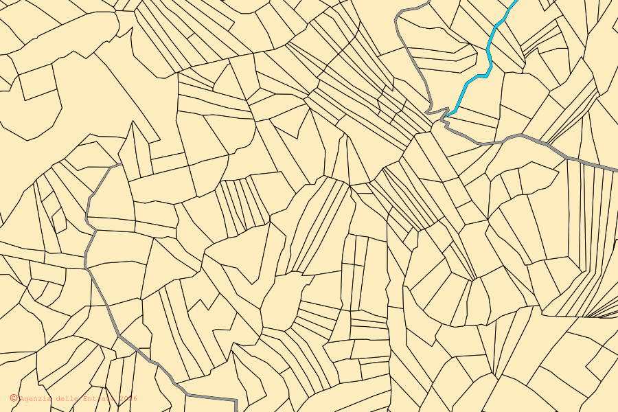 Mappa catastale del centro di Civitaluparella: particelle e fabbricati, cartografia Agenzia delle Entrate