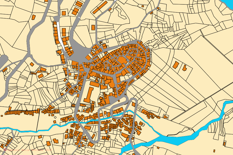 Mappa catastale del centro di Civitanova del Sannio: particelle e fabbricati, cartografia Agenzia delle Entrate