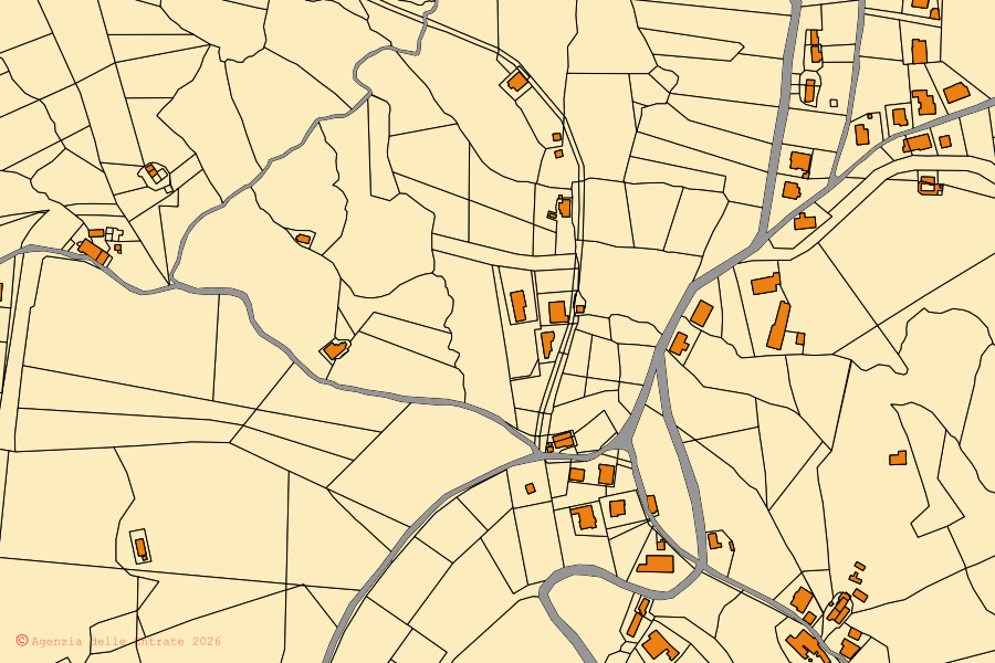 Mappa catastale del centro di Cleto: particelle e fabbricati, cartografia Agenzia delle Entrate