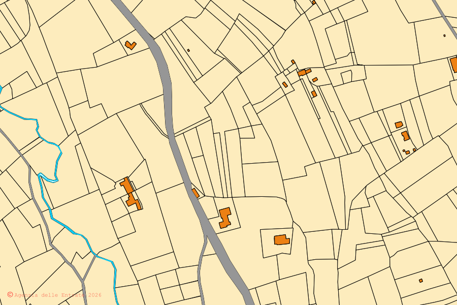 Mappa catastale del centro di Coazzolo: particelle e fabbricati, cartografia Agenzia delle Entrate