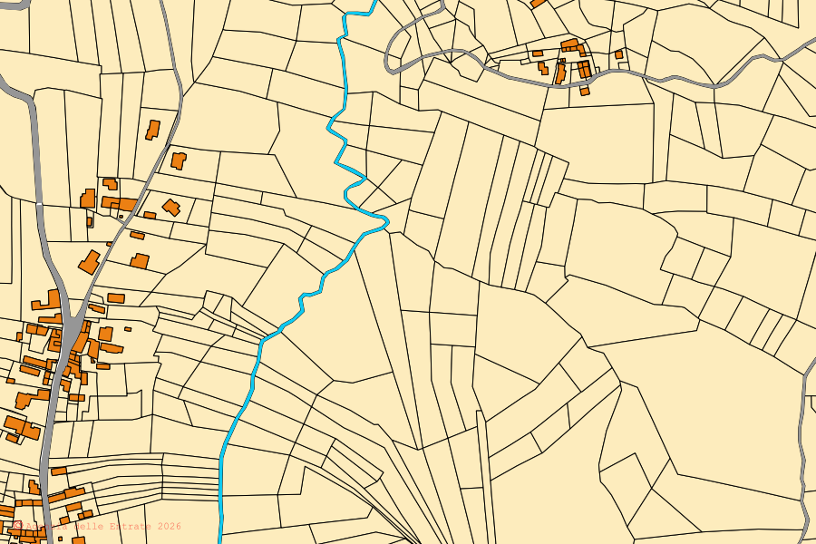 Mappa catastale del centro di Codevilla: particelle e fabbricati, cartografia Agenzia delle Entrate