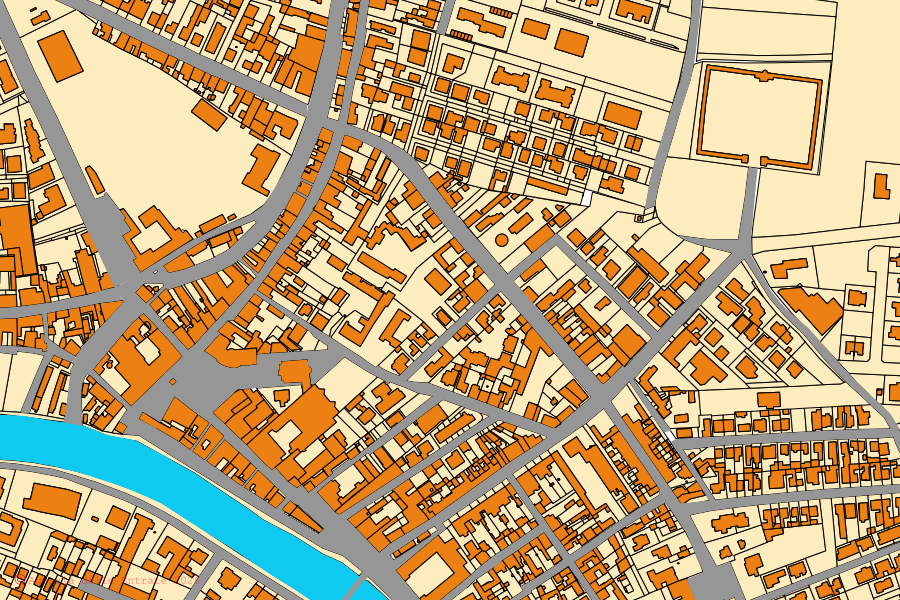 Mappa catastale del centro di Codigoro: particelle e fabbricati, cartografia Agenzia delle Entrate
