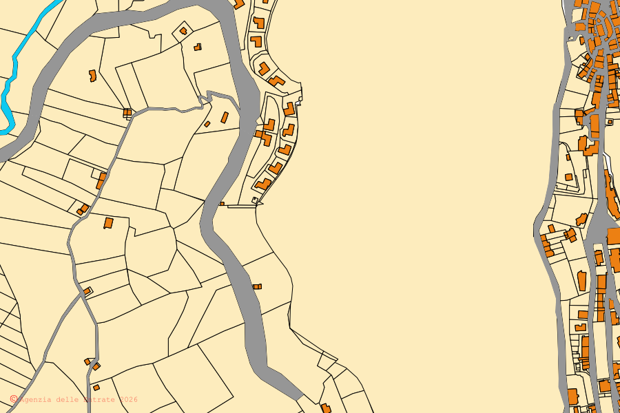 Mappa catastale del centro di Colle di Tora: particelle e fabbricati, cartografia Agenzia delle Entrate