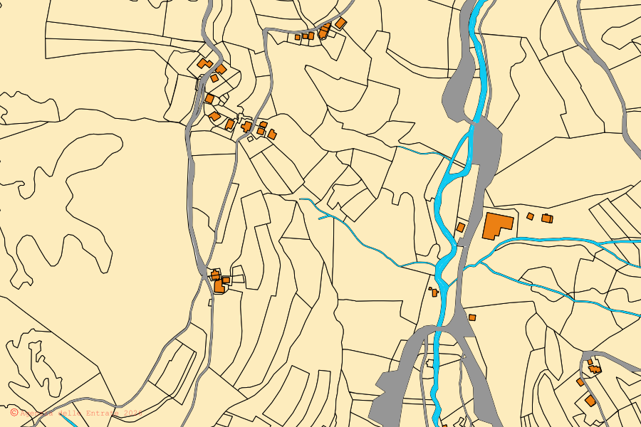 Mappa catastale del centro di Colle Santa Lucia: particelle e fabbricati, cartografia Agenzia delle Entrate