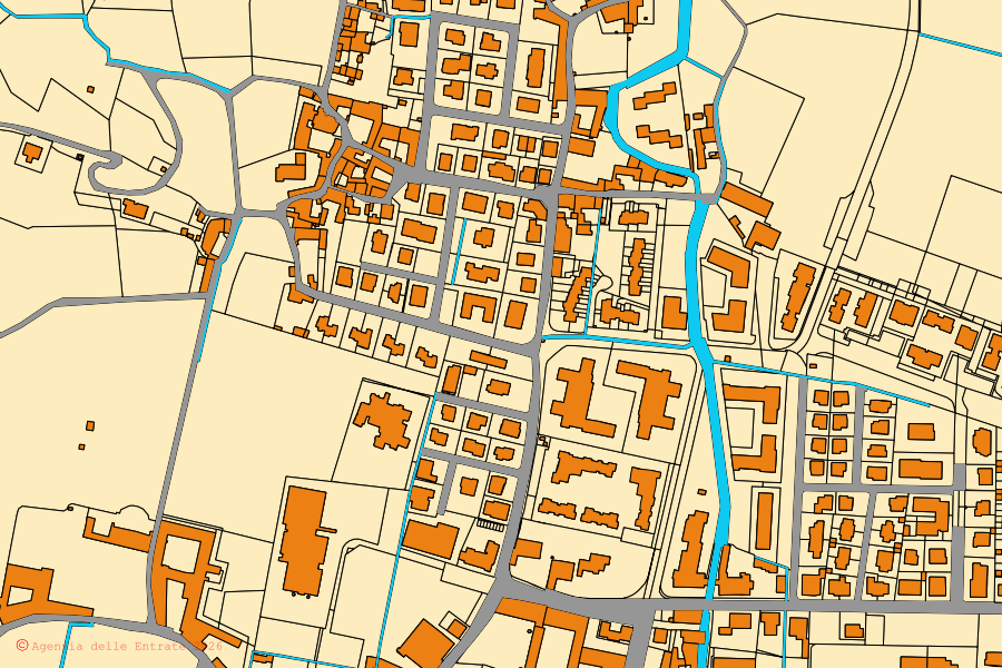 Mappa catastale del centro di Collebeato: particelle e fabbricati, cartografia Agenzia delle Entrate