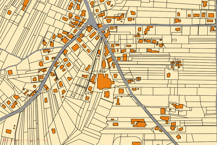 Mappa catastale del centro di Collecorvino: particelle e fabbricati, cartografia Agenzia delle Entrate