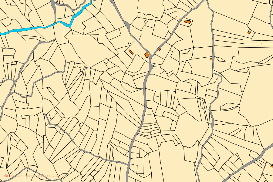 Mappa catastale del centro di Colledimezzo: particelle e fabbricati, cartografia Agenzia delle Entrate