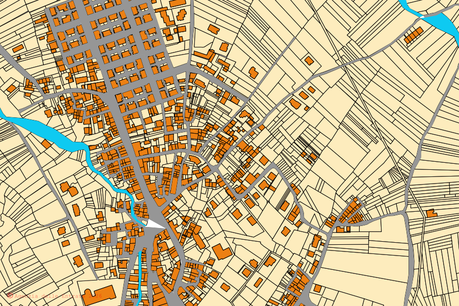 Mappa catastale del centro di Collelongo: particelle e fabbricati, cartografia Agenzia delle Entrate