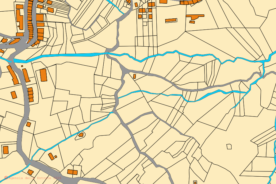 Mappa catastale del centro di Colletorto: particelle e fabbricati, cartografia Agenzia delle Entrate