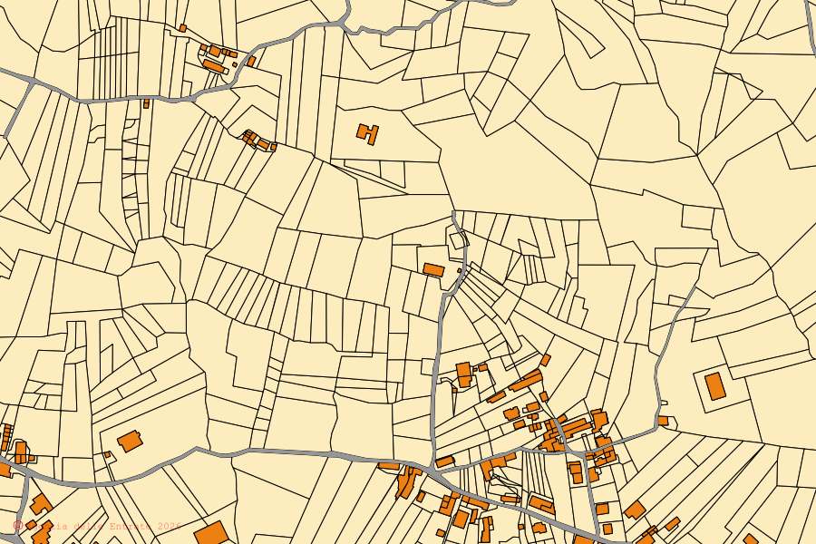 Mappa catastale del centro di Colli a Volturno: particelle e fabbricati, cartografia Agenzia delle Entrate