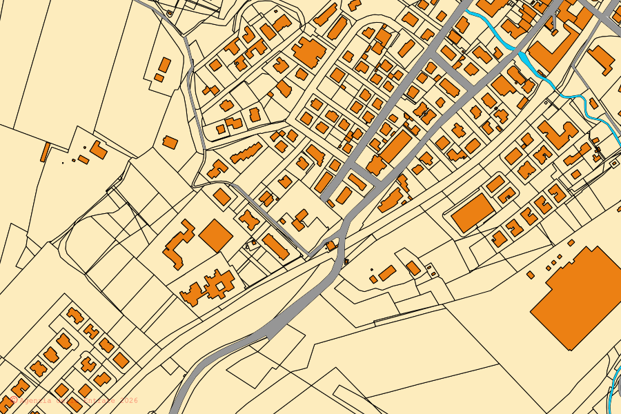 Mappa catastale del centro di Colli al Metauro: particelle e fabbricati, cartografia Agenzia delle Entrate