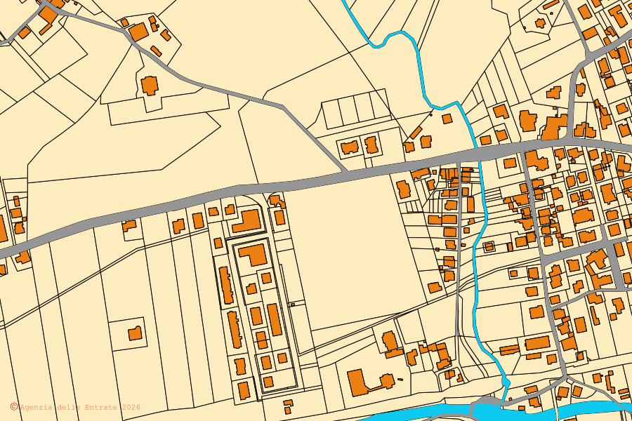 Mappa catastale del centro di Colli del Tronto: particelle e fabbricati, cartografia Agenzia delle Entrate