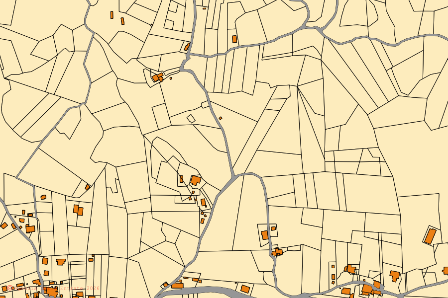 Mappa catastale del centro di Colli sul Velino: particelle e fabbricati, cartografia Agenzia delle Entrate