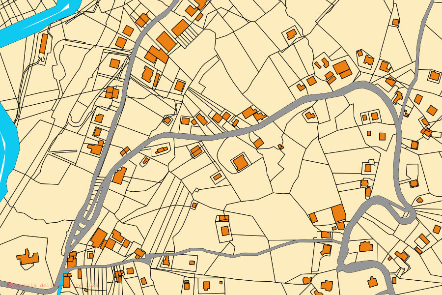 Mappa catastale del centro di Colliano: particelle e fabbricati, cartografia Agenzia delle Entrate
