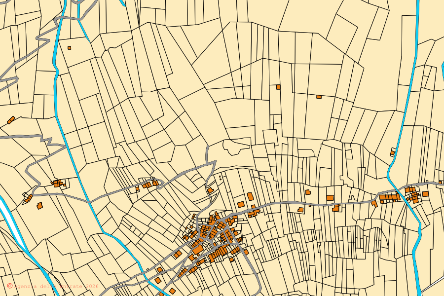 Mappa catastale del centro di Colorina: particelle e fabbricati, cartografia Agenzia delle Entrate