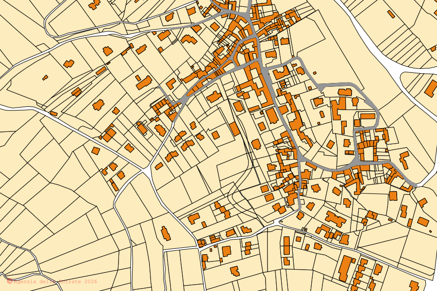 Mappa catastale del centro di Comabbio: particelle e fabbricati, cartografia Agenzia delle Entrate
