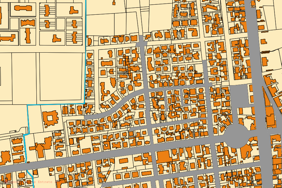Mappa catastale del centro di Comacchio: particelle e fabbricati, cartografia Agenzia delle Entrate